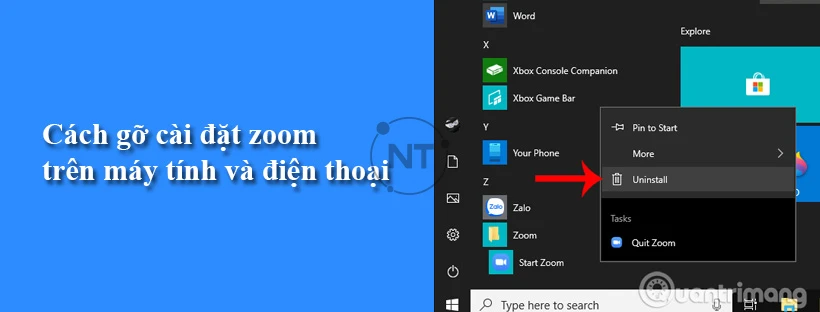 Cách gỡ cài đặt zoom trên máy tính và điện thoại