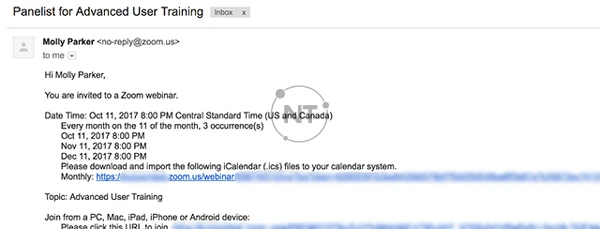 Nếu bạn đã chọn Send invitation to all newly added panelists immediately, họ sẽ nhận được lời mời qua email sau khi bạn nhấp vào Save.