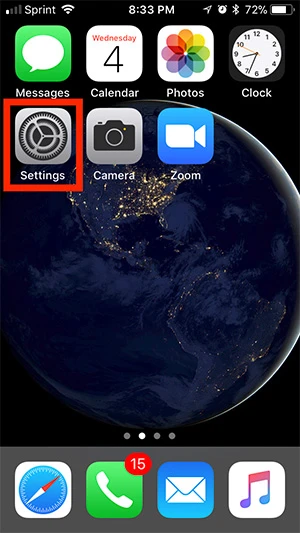 Mở Settings trên thiết bị iOS của bạn. ﻿