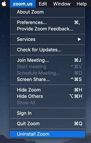 Gỡ cài đặt Zoom trên macOS trên phiên bản 4.4.53932.0709 trở lên