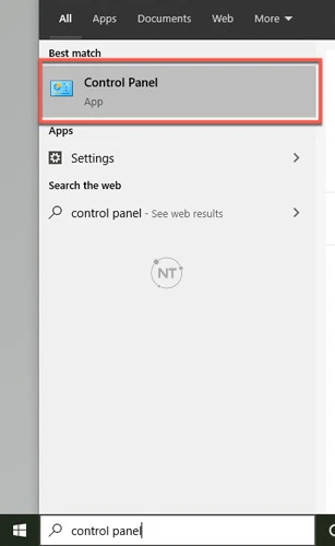 Nhấp vào ứng dụng Control Panel.
