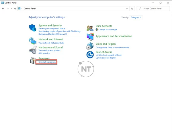 Nếu Bảng điều khiển được đặt thành dạng xem Danh mục, hãy bấm Gỡ cài đặt chương trình .