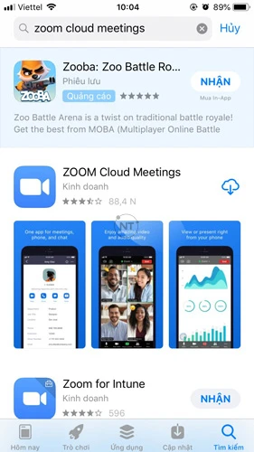Trên hệ điều hành iOS