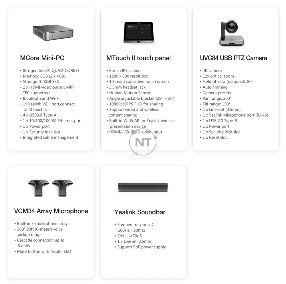Bộ thiết bị hội nghị Yealink MVC840 bao gồm các thiết bị