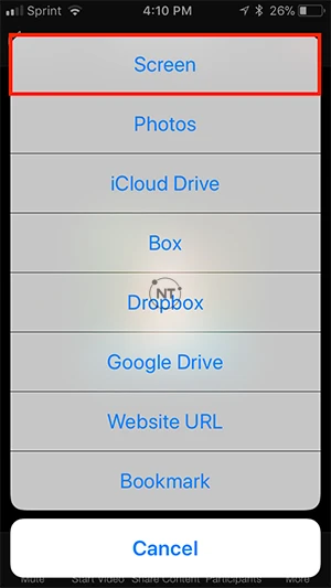 Cách chia sẻ màn hình trong cuộc họp zoom trên iOS