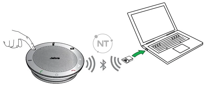 Để kết nối loa và Jabra Link 370: