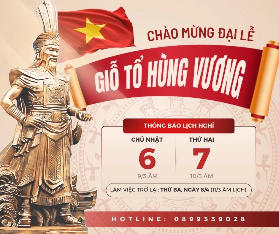 Thông báo lịch nghỉ Giỗ Tổ Hùng Vương 2025
