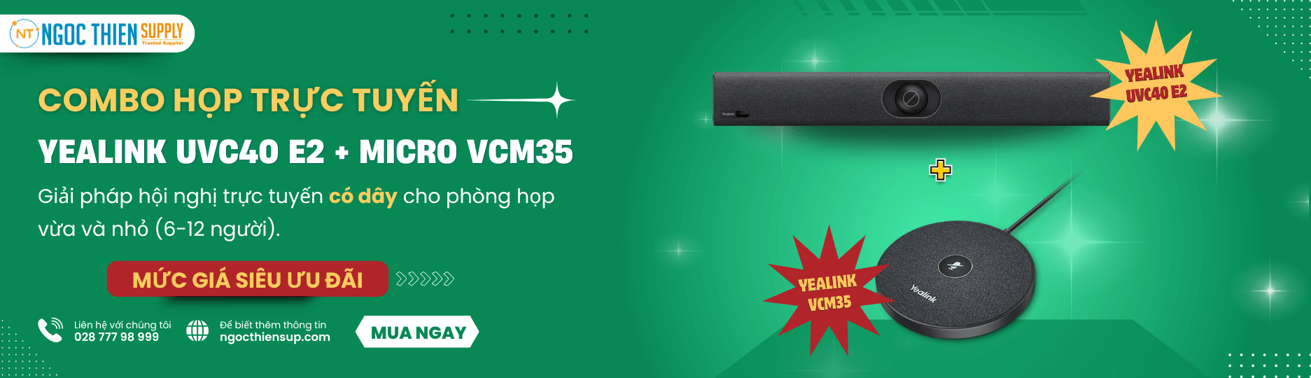 Combo Yealink UVC40 E2 + micro VCM36-W
