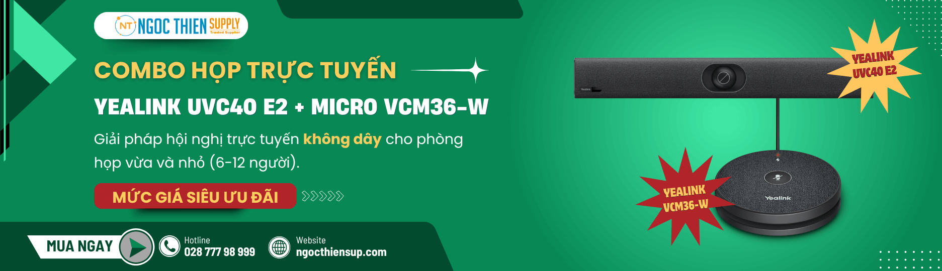 Combo Yealink UVC40 E2 + micro VCM36-W