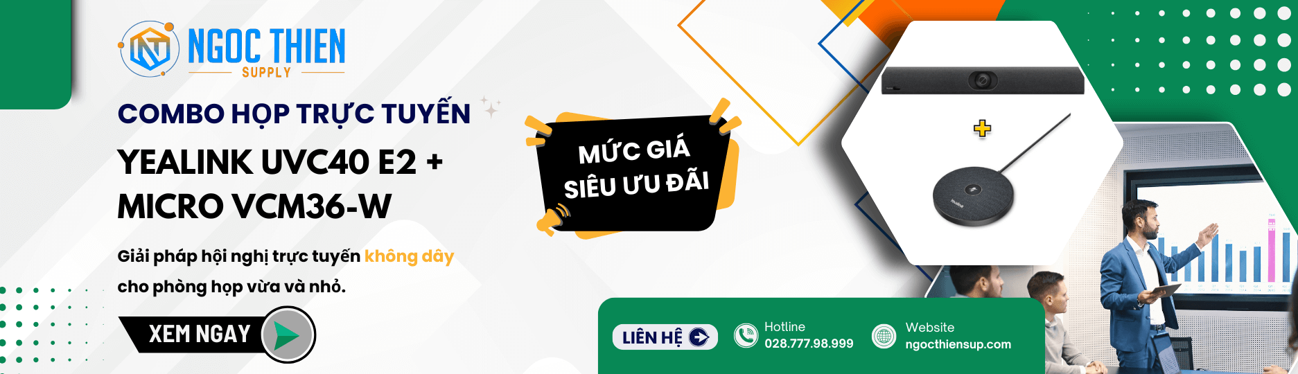 Combo Yealink UVC40 E2 + micro VCM36-W