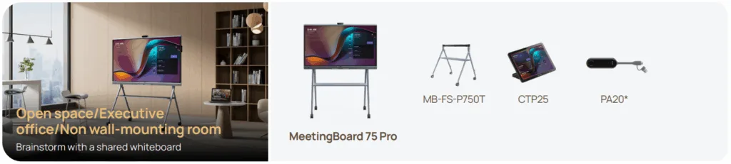 Yealink MeetingBoard 75 Pro dành cho không gian mở và văn phòng điều hành
