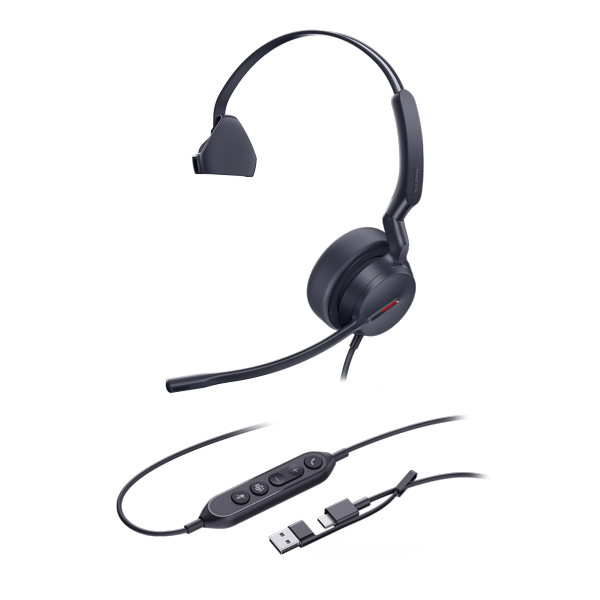 Tai nghe có dây USB Yealink UH44 Mono Teams USB-C/A | Part Number: 1308188