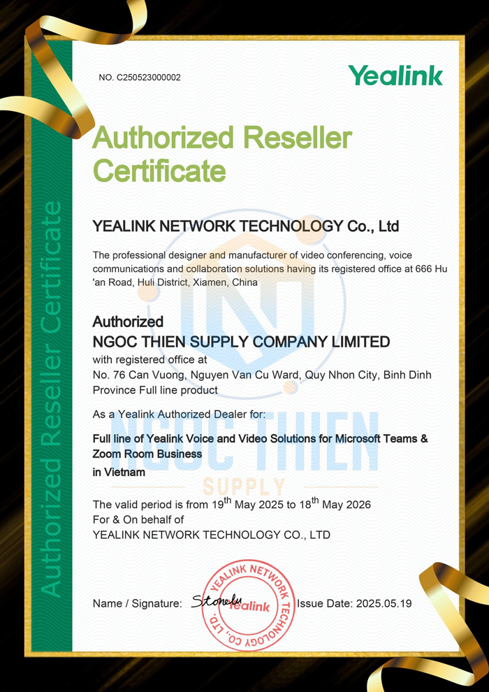Ngoc Thien Supply CO., LTD – Đối tác ủy quyền Yealink tại Việt Nam