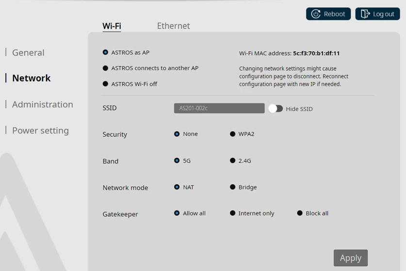 Wi-fi - Astros As Ap
