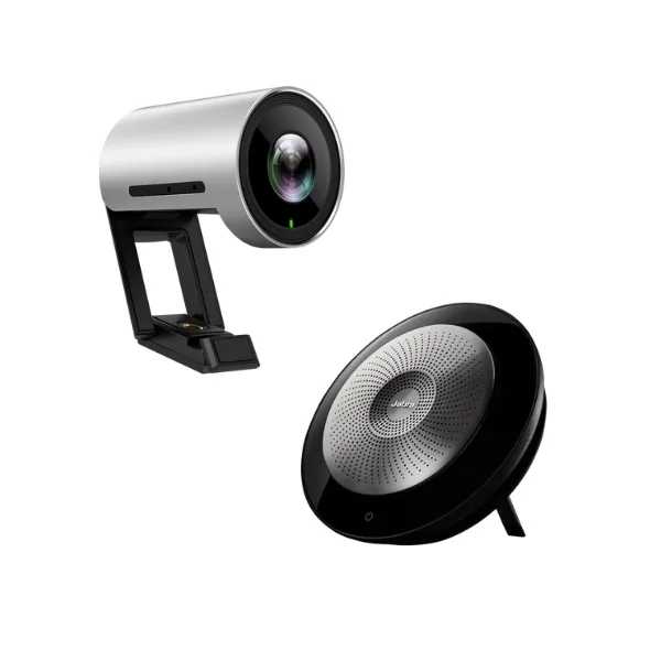 Combo thiết bị hội nghị Yealink UVC30 và Jabra Speak 710 MS gồm camera 4K và loa hội nghị cao cấp.