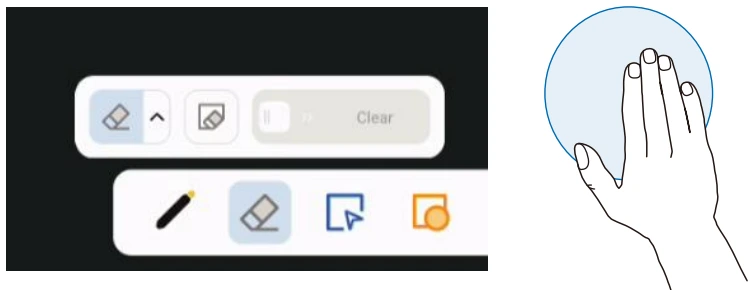 Cách xóa trên màn hình Whiteboard
