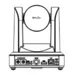 Mặt sau camera hội nghị Huain HY-HD10 với các cổng kết nối.