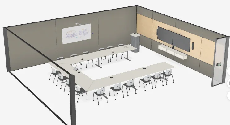 Sơ đồ 3D phòng họp Logitech Rally Plus