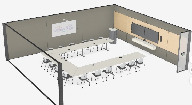 Sơ đồ 3D phòng họp Logitech Rally Plus