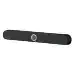 Thanh soundbar hội nghị Sennheiser TeamConnect Bar M – góc nhìn nghiêng hiển thị rõ camera trung tâm.