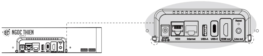 Tìm hai khe ở mặt sau của A25