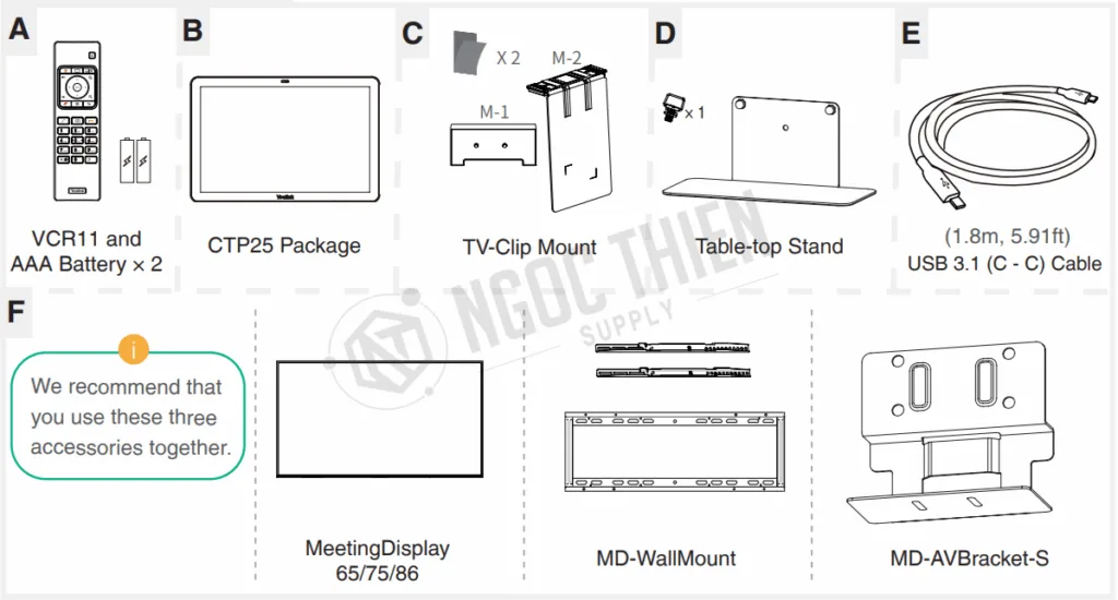 Yealink MeetingBar A25 - Gói tùy chọn