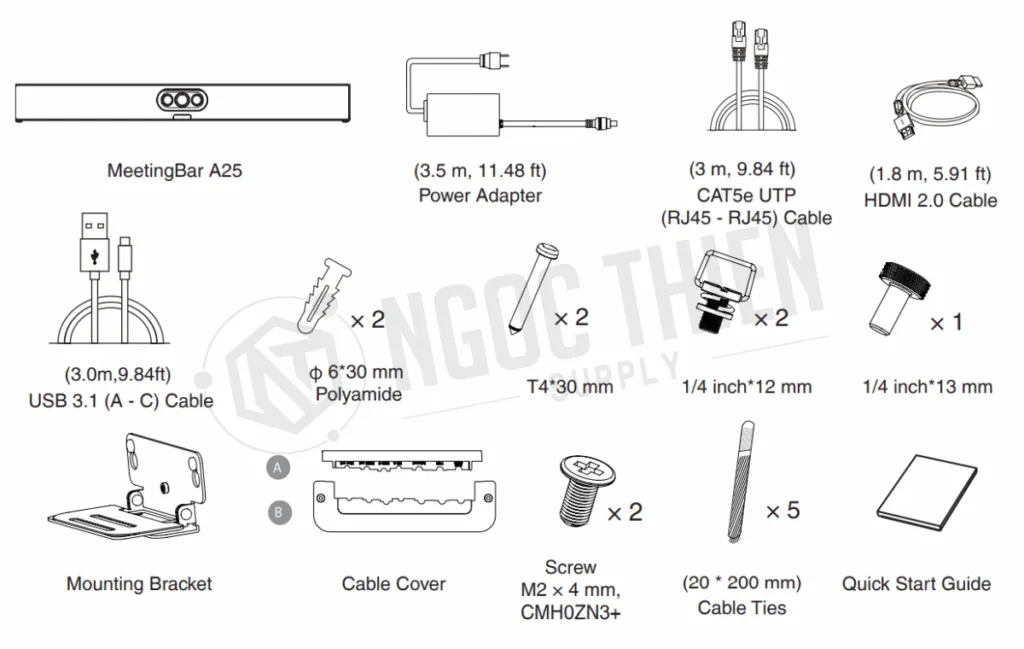 Những gì có trong hộp Yealink MeetingBar A25