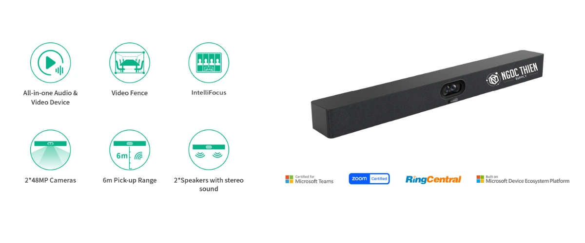 Yealink MeetingBar A40 - Lý tưởng cho phòng họp vừa và lớn