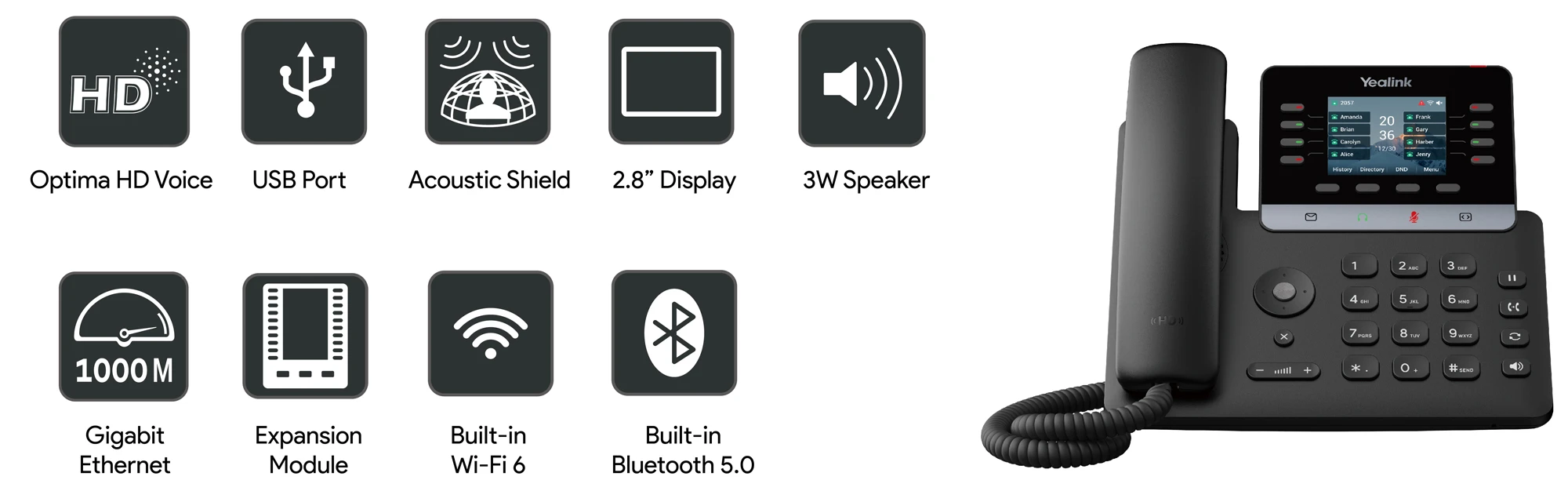 Tính năng nổi bật điện thoại IP Yealink SIP-T73W