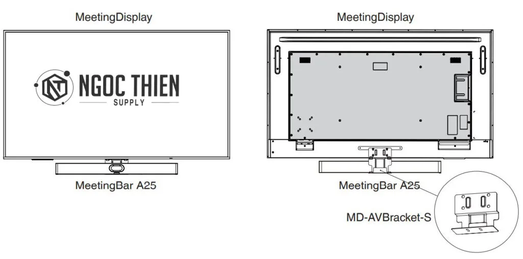 Cách Gắn MeetingBar A25 lên Yealink MeetingDisplay