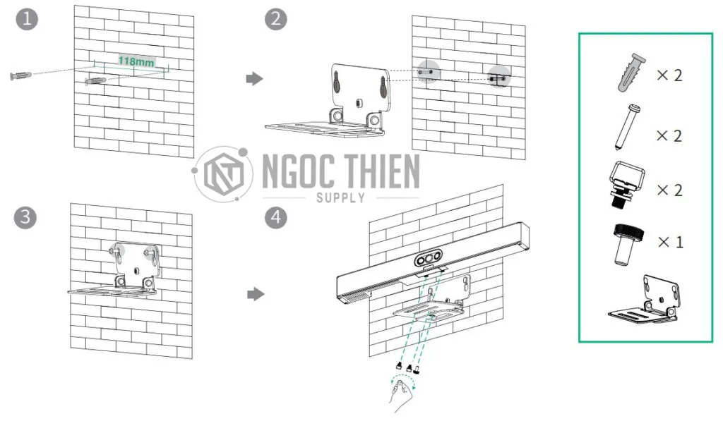 Bước 2: Gắn A25 lên tường