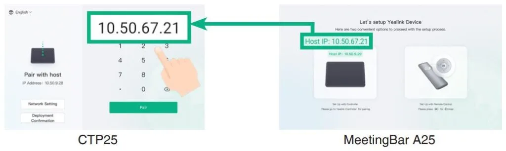 Cách ghép nối Yealink MeetingBar A25 với CTP25 theo cách thủ công