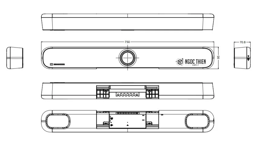 Kích thước camera hội nghị Sennheiser TeamConnect Bar M
