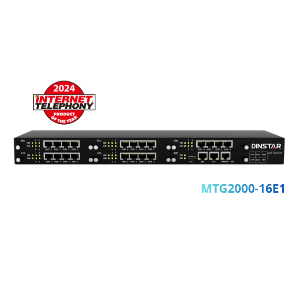 Gateway VoIP kỹ thuật số Dinstar MTG2000-16E1 | Hỗ trợ 16 cổng E1/T1