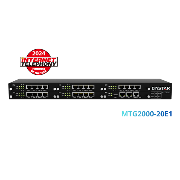 Gateway VoIP kỹ thuật số Dinstar MTG2000-20E1 | Hỗ trợ 20 cổng E1/T1