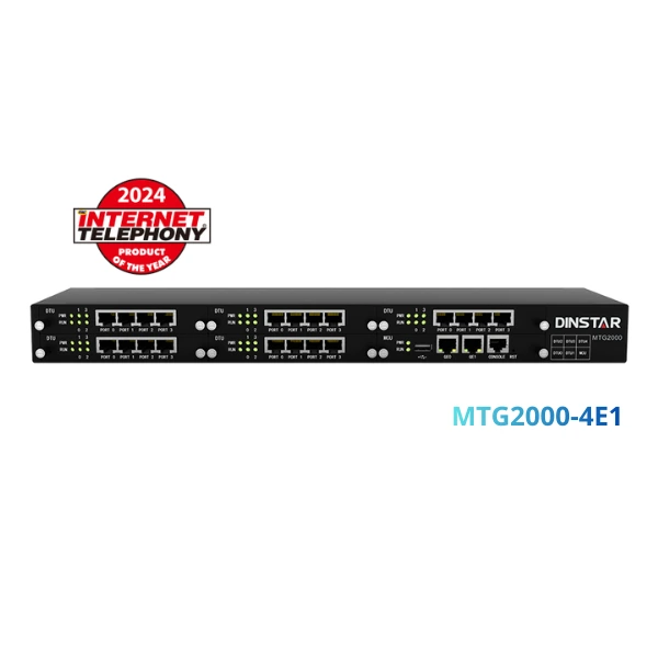 Gateway VoIP kỹ thuật số Dinstar MTG2000-4E1 | Hỗ trợ 4 cổng E1/T1