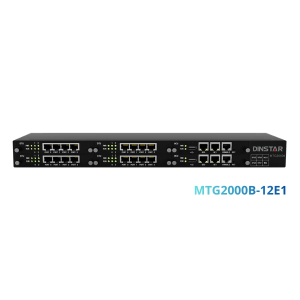 Gateway VoIP kỹ thuật số Dinstar MTG2000B-12E1 | Hỗ trợ 12 cổng E1/T1