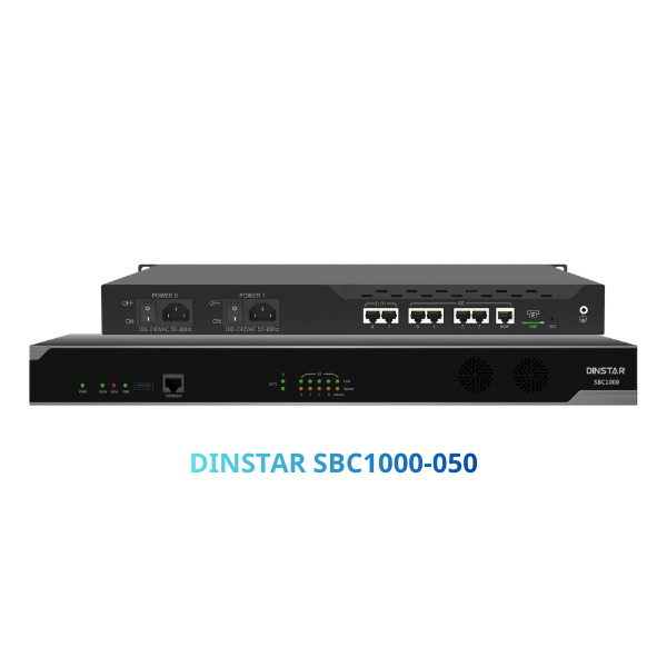 Session Border Controller Dinstar SBC1000-050 | Hỗ trợ tối đa 50 phiên SIP và 50 phiên chuyển mã (transcoding)
