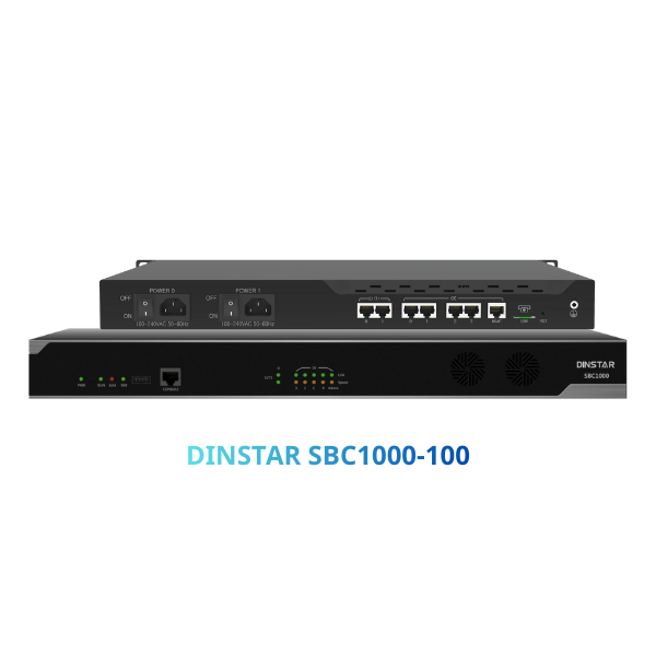 Session Border Controller Dinstar SBC1000-100 | Hỗ trợ tối đa 100 phiên SIP và 100 phiên chuyển mã (transcoding)