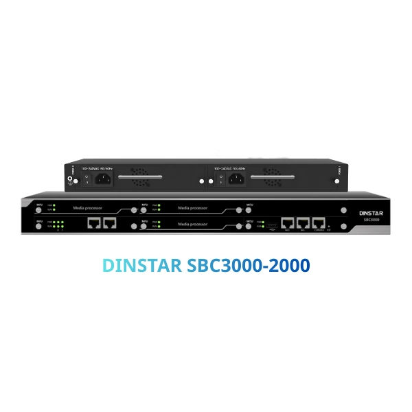 Session Border Controller Dinstar SBC3000-2000 | Hỗ trợ tối đa 2000 phiên SIP đồng thời và 1200 phiên chuyển mã (transcoding).