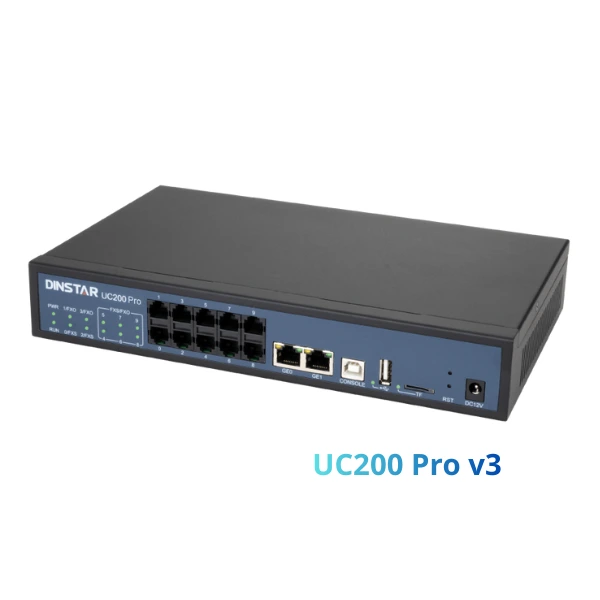 Tổng đài VoIP Dinstar UC200 Pro v3| Hỗ trợ 500 máy nhánh, 50 cuộc gọi đồng thời