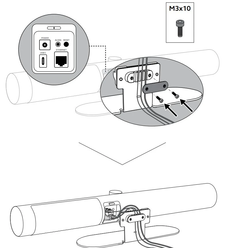 Sử dụng bộ quản lý cáp để sắp xếp dây gọn gàng; các sợi cáp dày nhất nên được đặt ở bên phải.