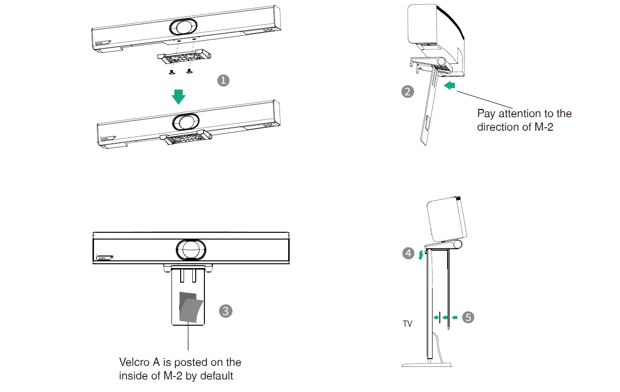 Yealink TV-Clip Mount - Lắp ráp giá kẹp TV