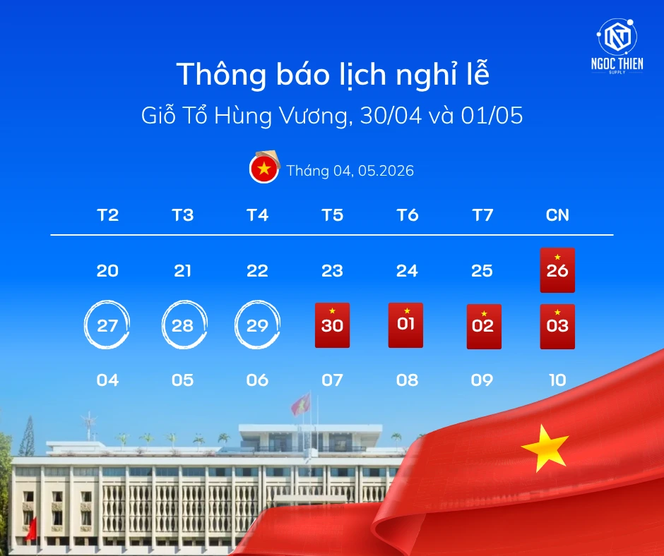 lịch nghỉ Giỗ Tổ Hùng Vương, 30/04 - 01/05 năm 2026 Ngọc Thiên