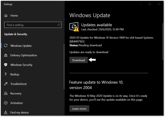 Sau đó, nếu có sẵn các bản cập nhật, hãy nhấp vào nút Download để bắt đầu tải xuống và cài đặt chúng. Cuối cùng, bạn có thể được nhắc khởi động lại PC của mình để áp dụng các thay đổi.