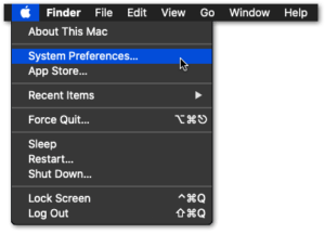 Để kiểm tra các bản cập nhật trên macOS theo cách thủ công, trước tiên, hãy chọn menu Apple của bạn và nhấn vào System Preferences..