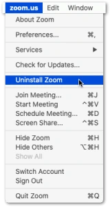 Đầu tiên, khi mở Zoom, từ thanh menu, nhấp vào zo