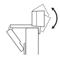 Điều chỉnh webcam lên/ xuống theo cách thủ công đến vị trí tốt nhất để tạo khung hình cho chính bạn.