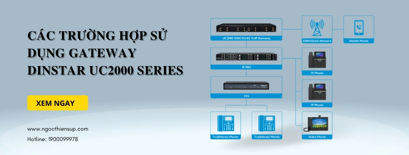 Các trường hợp sử dụng gateway Dinstar UC2000 Series