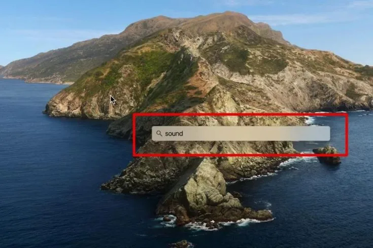 Sử dụng công cụ Tìm kiếm Spotlight, tìm kiếm Sound.